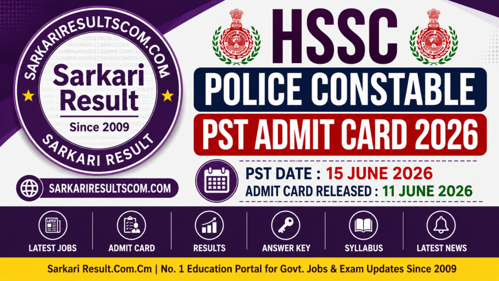 HSSC Police Constable PST Admit Card 2026