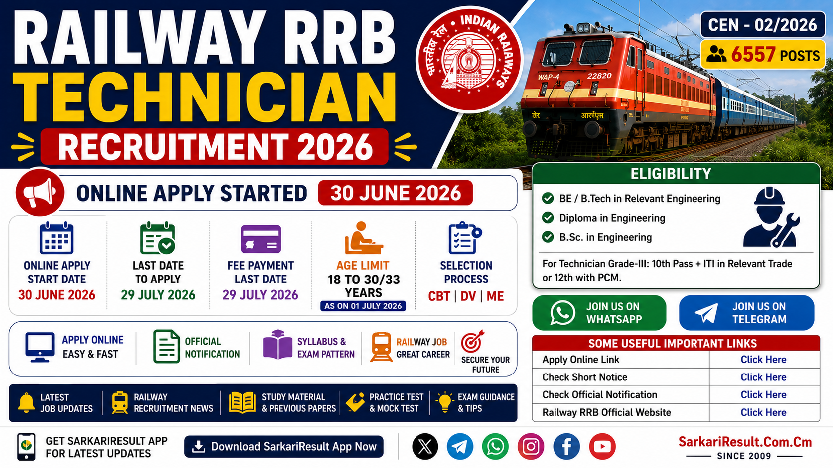 Railway RRB Technician Recruitment 2026