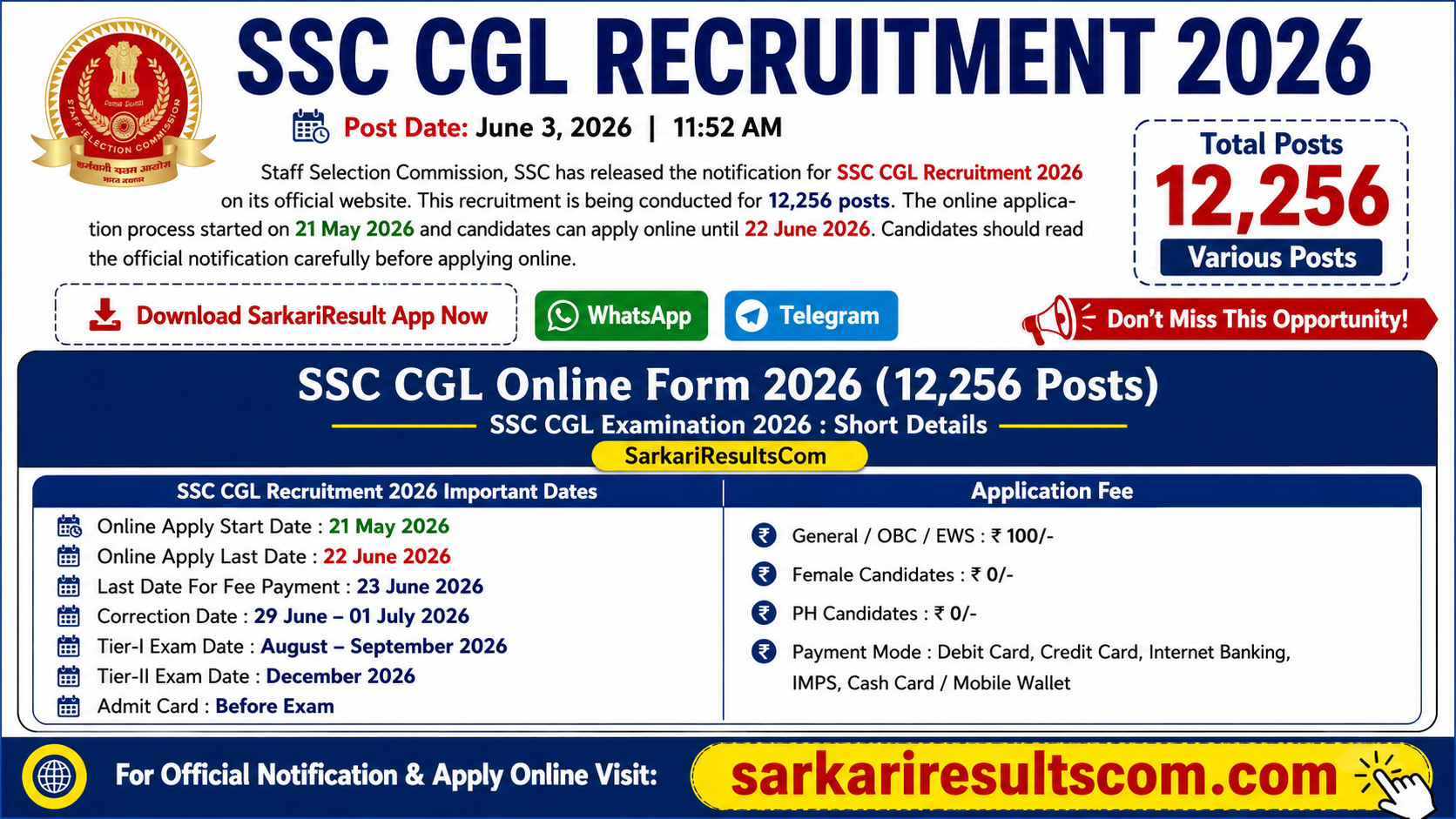 SSC CGL Recruitment 2026