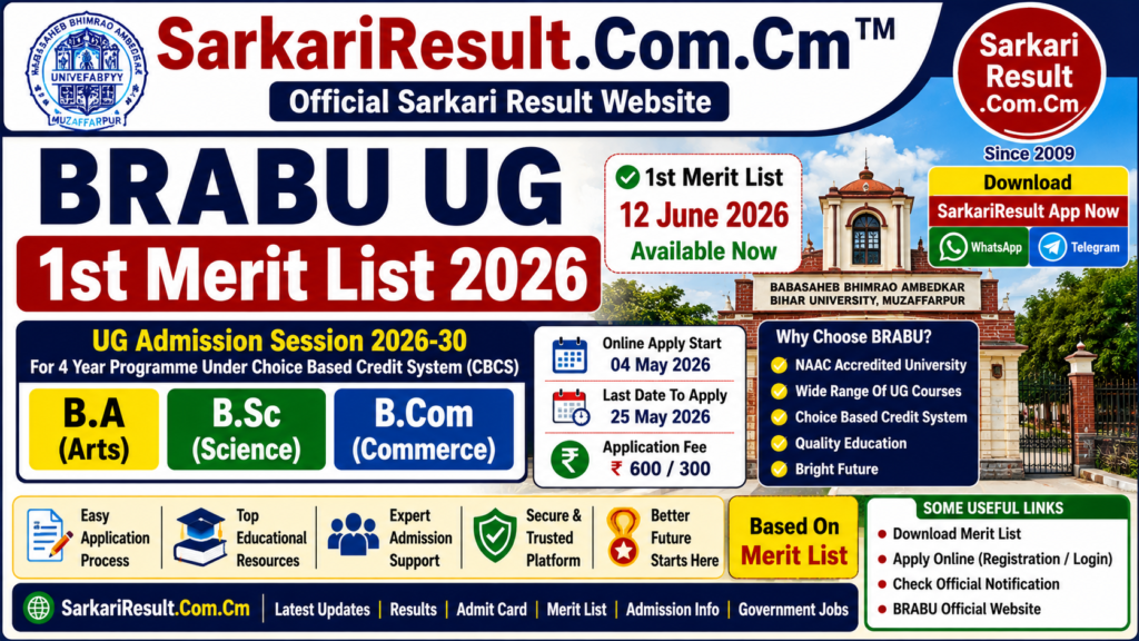 BRABU UG 1st Merit List 2026 - Out