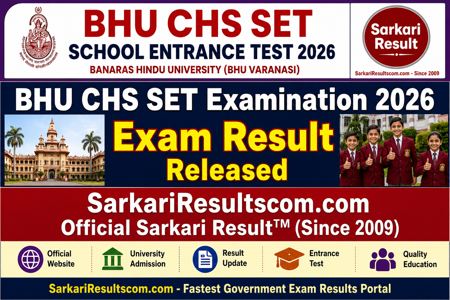 BHU CHS SET Result 2026