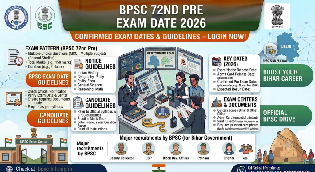 BPSC 72nd Pre Exam Date 2026