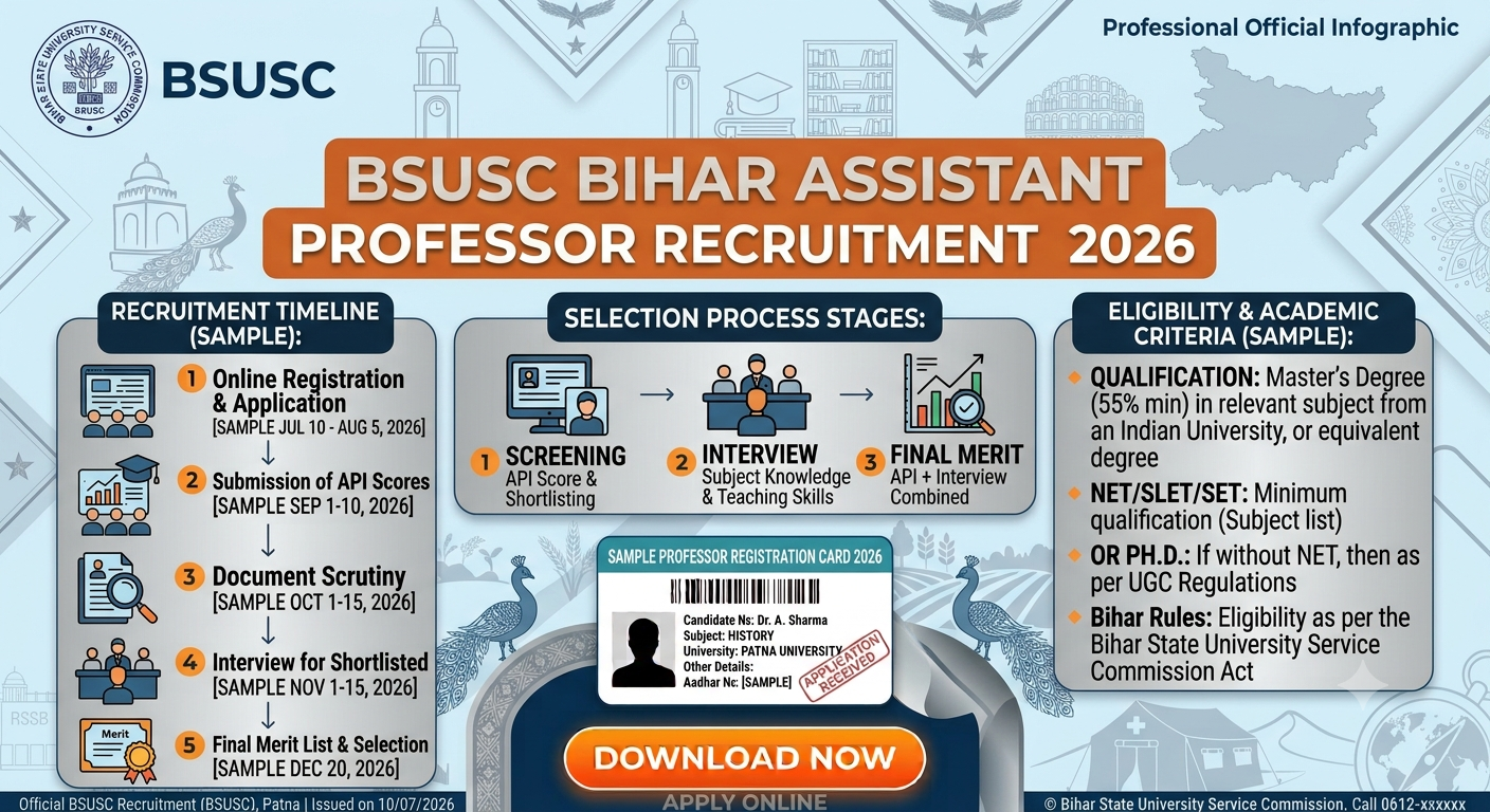 BSUSC Bihar Assistant Professor Recruitment 2026