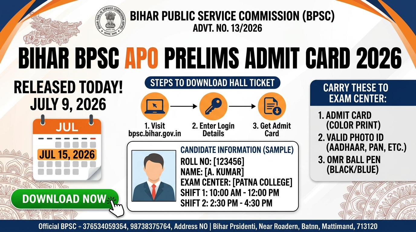 Bihar BPSC APO Admit Card 2026