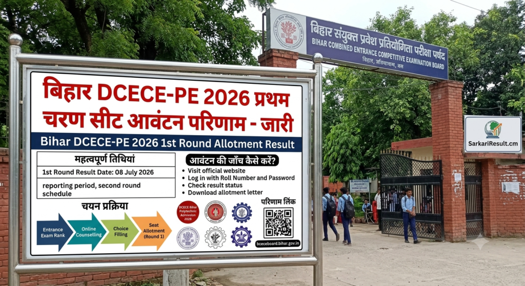 Bihar DCECE-PE 2026 1st Round Allotment Result