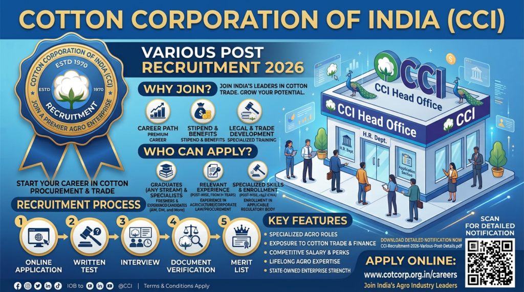Cotton Corporation of India CCI Various Post Recruitment 2026