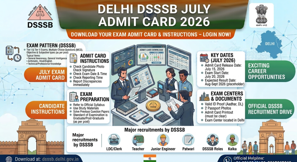 Delhi DSSSB July Admit Card 2026