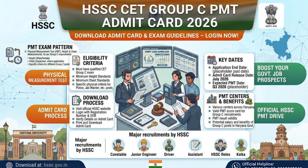 HSSC CET Group C PMT Admit Card 2026