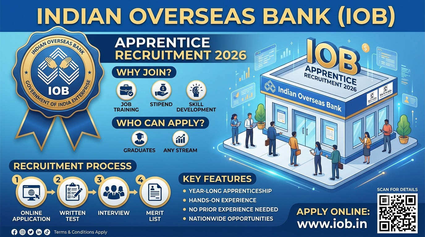Indian Overseas Bank IOB Apprentice Recruitment 2026