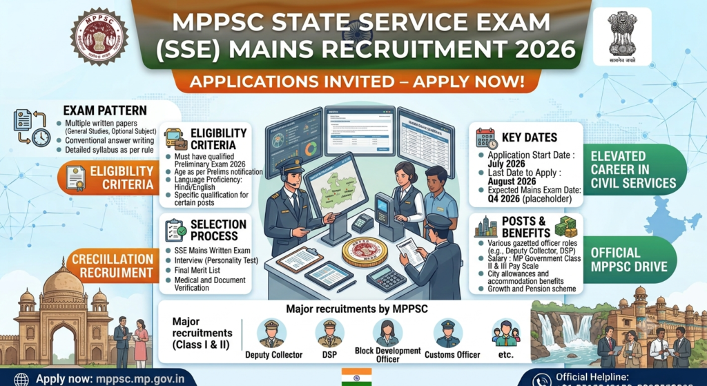 MPPSC State Service Exam SSE Mains Online 2026