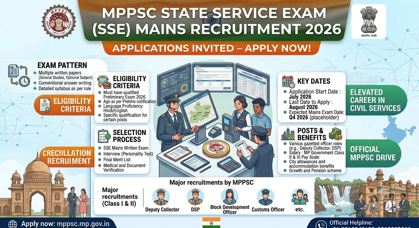 MPPSC State Service Exam SSE Mains Online Form 2026