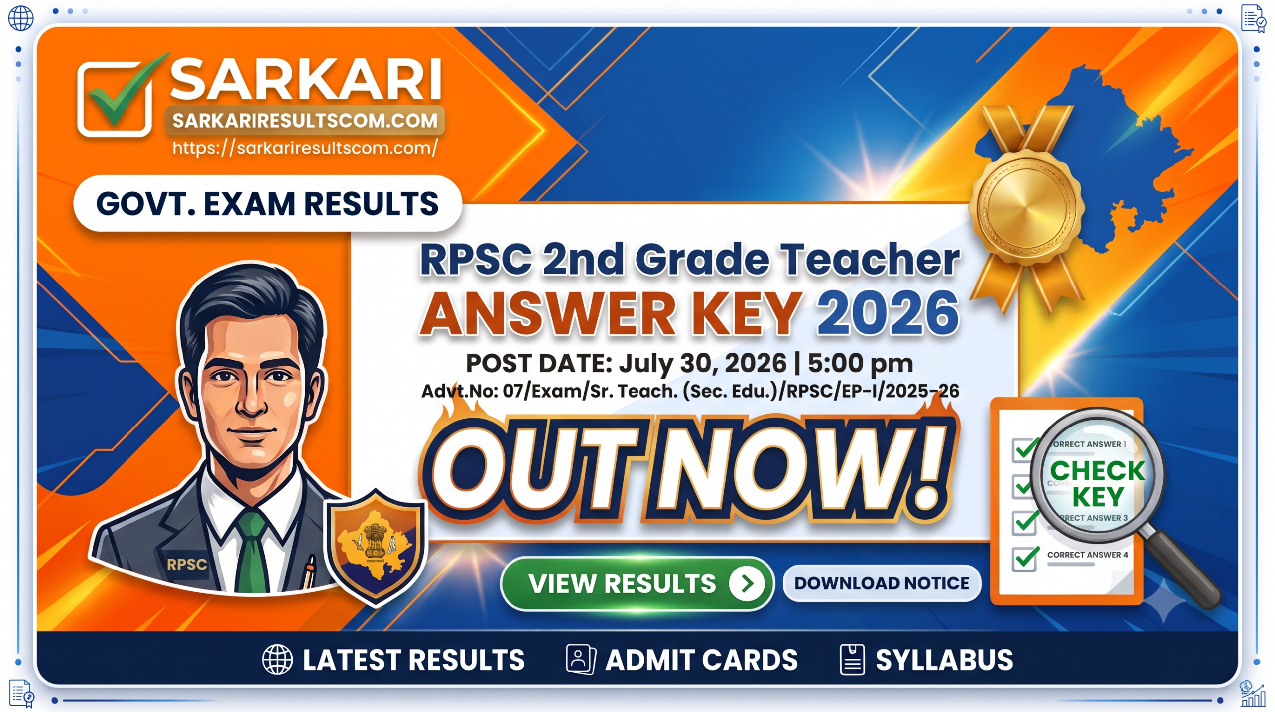 RPSC 2nd Grade Teacher Answer Key 2026