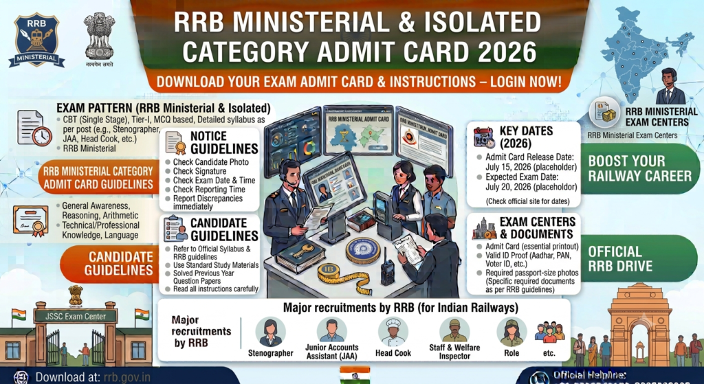 RRB Ministerial & Isolated Category Admit Card 2026