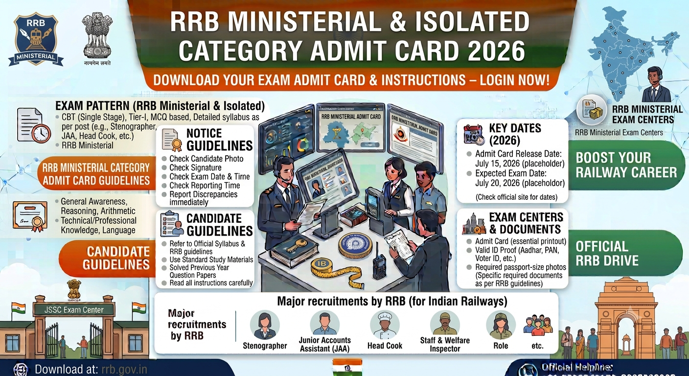 RRB Ministerial & Isolated Category Admit Card 2026