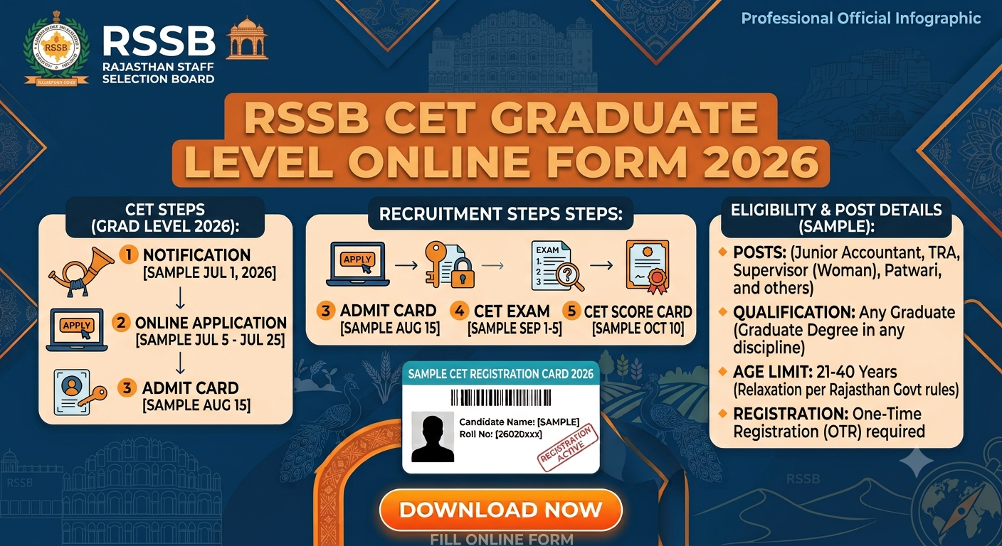 RSSB CET Graduate Level Online Form 2026