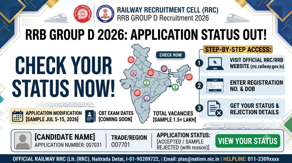 Railway RRB Group D Application Status 2026