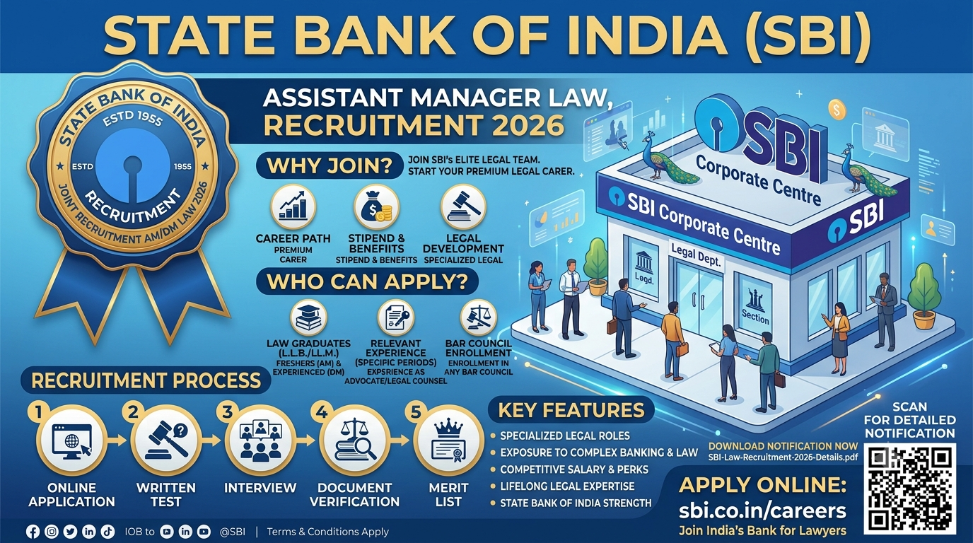 SBI Assistant Manager Law, Deputy Manager Law Recruitment 2026