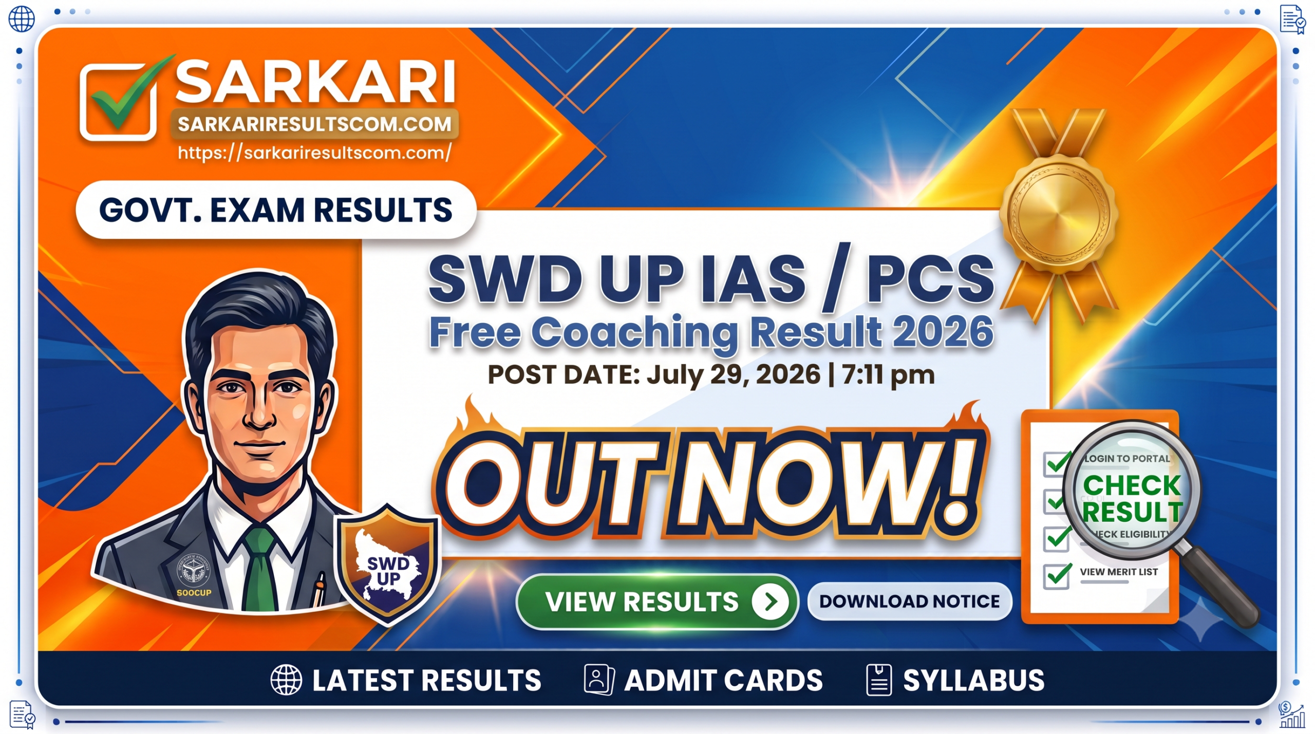 SWD UP IAS / PCS Free Coaching Result 2026
