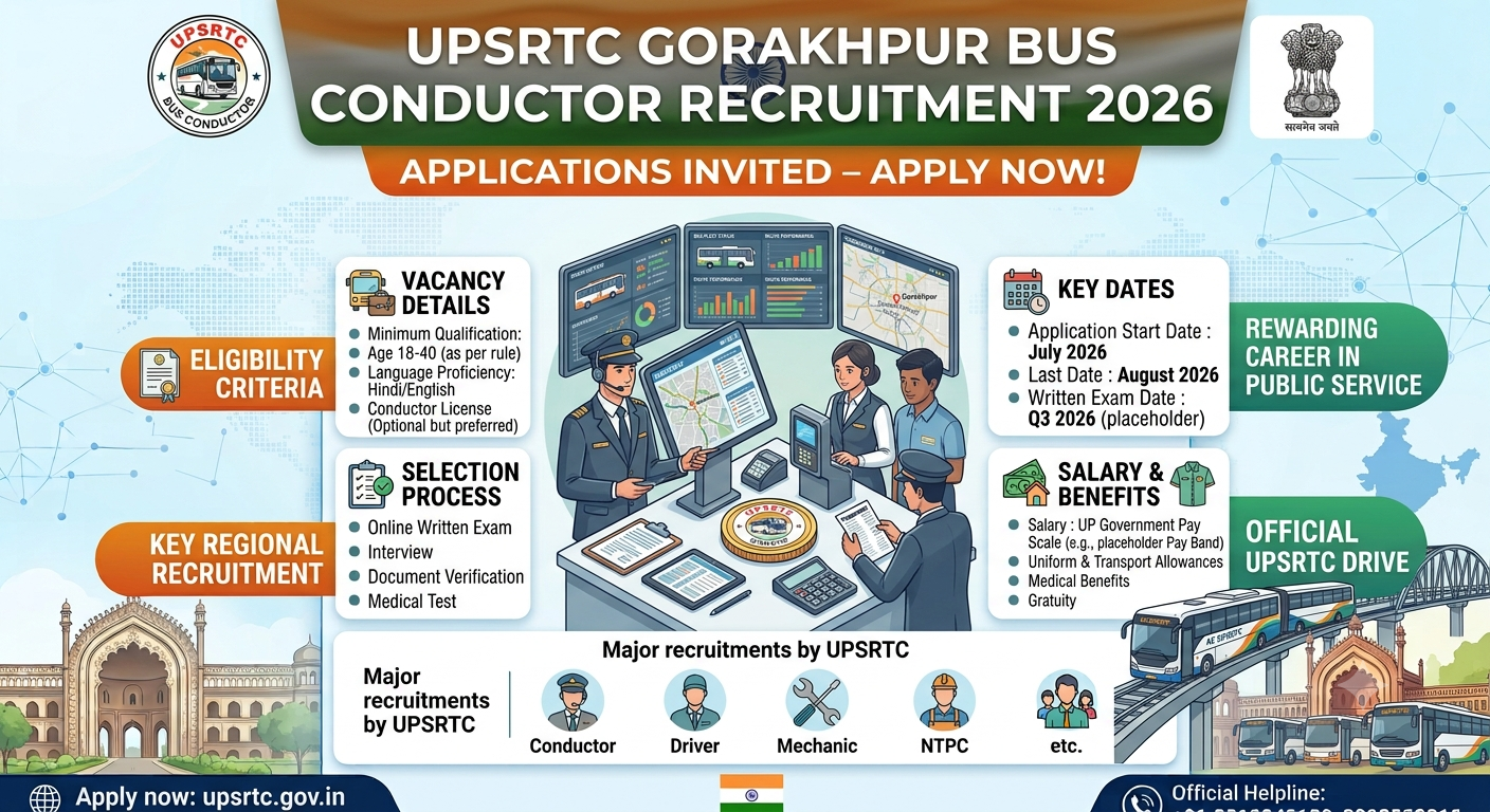 UPSRTC Gorakhpur Bus Conductor Recruitment 2026