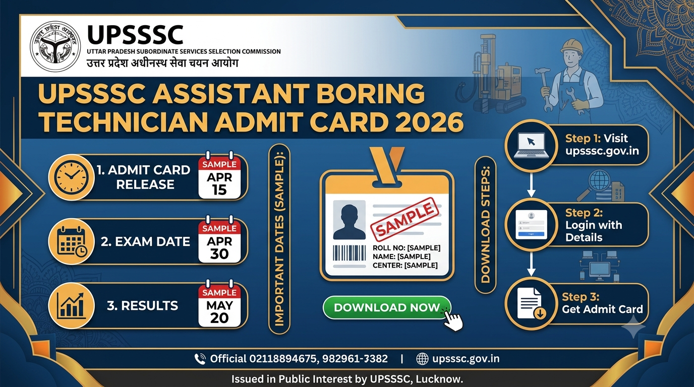 UPSSSC Assistant Boring Technician Admit Card 2026