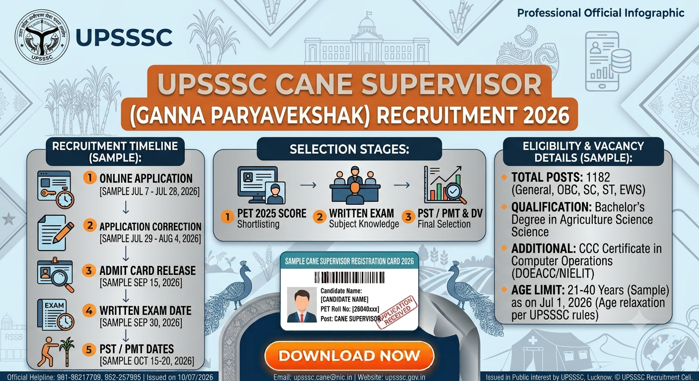 UPSSSC Cane Supervisor Recruitment 2026