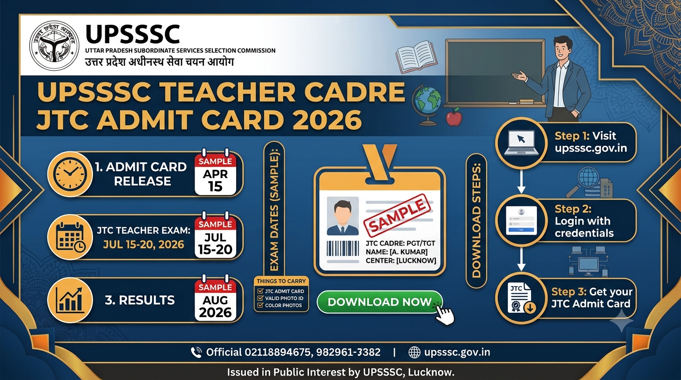 UPSSSC Teacher Cadre JTC Admit Card 2026