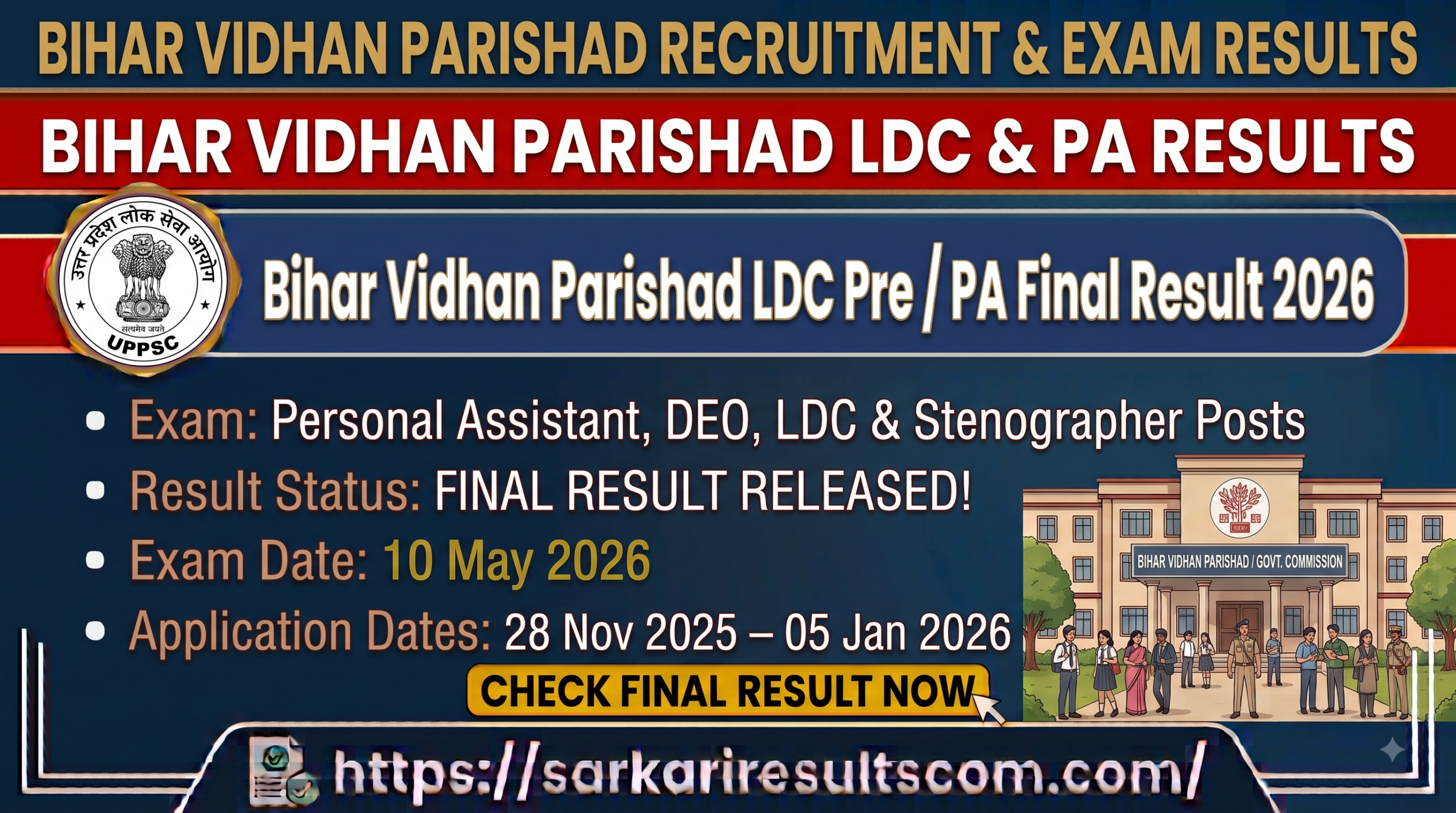 Bihar Vidhan Parishad LDC Pre PA Final Result 2026