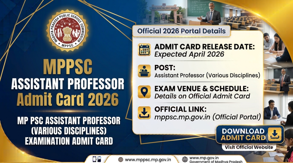 MPPSC Assistant Professor Admit Card 2026