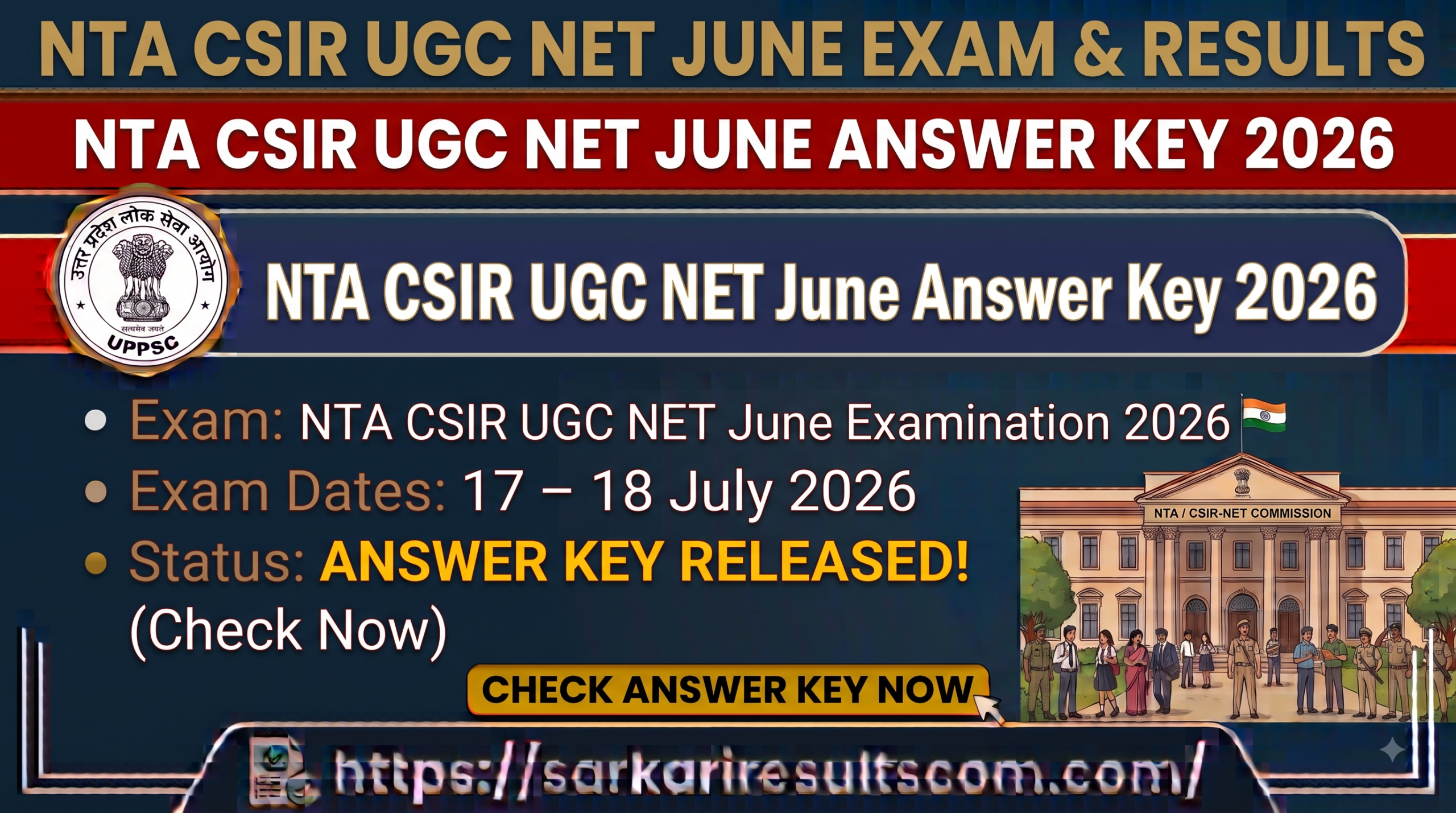 NTA CSIR UGC NET June Answer Key 2026