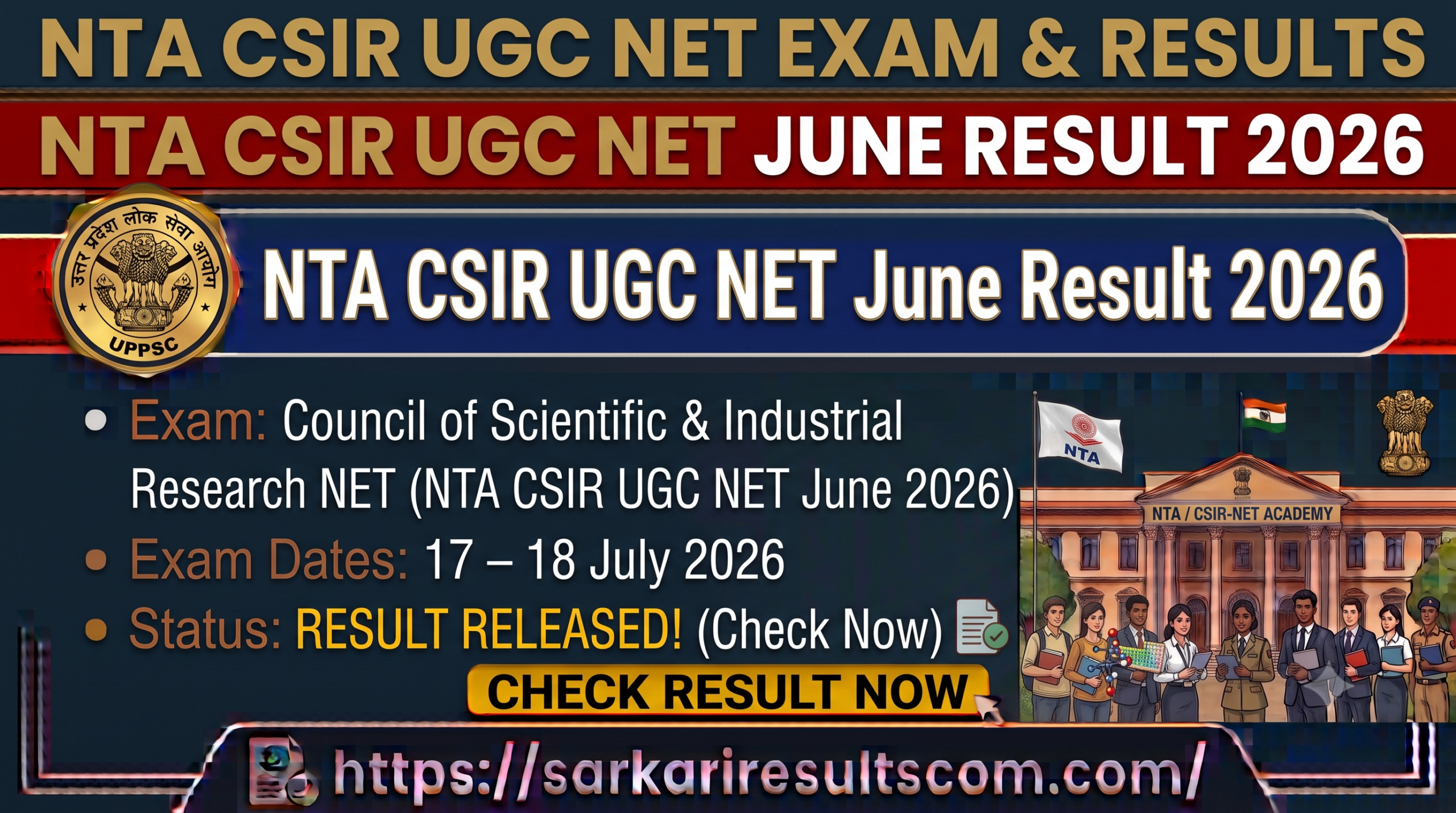NTA CSIR UGC NET June Result 2026