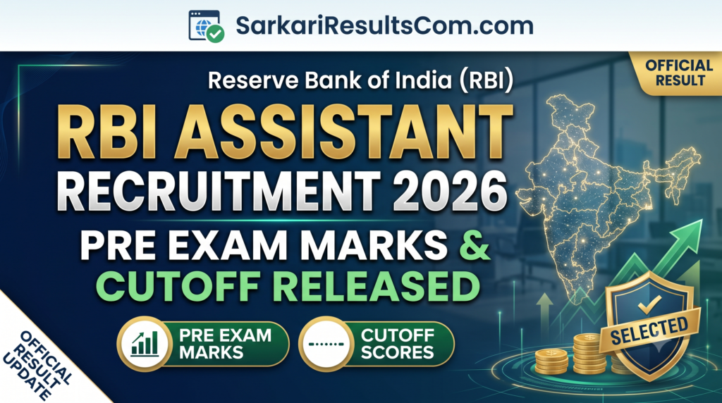 RBI Bank Assistant Pre Exam Marks Cutoff 2026