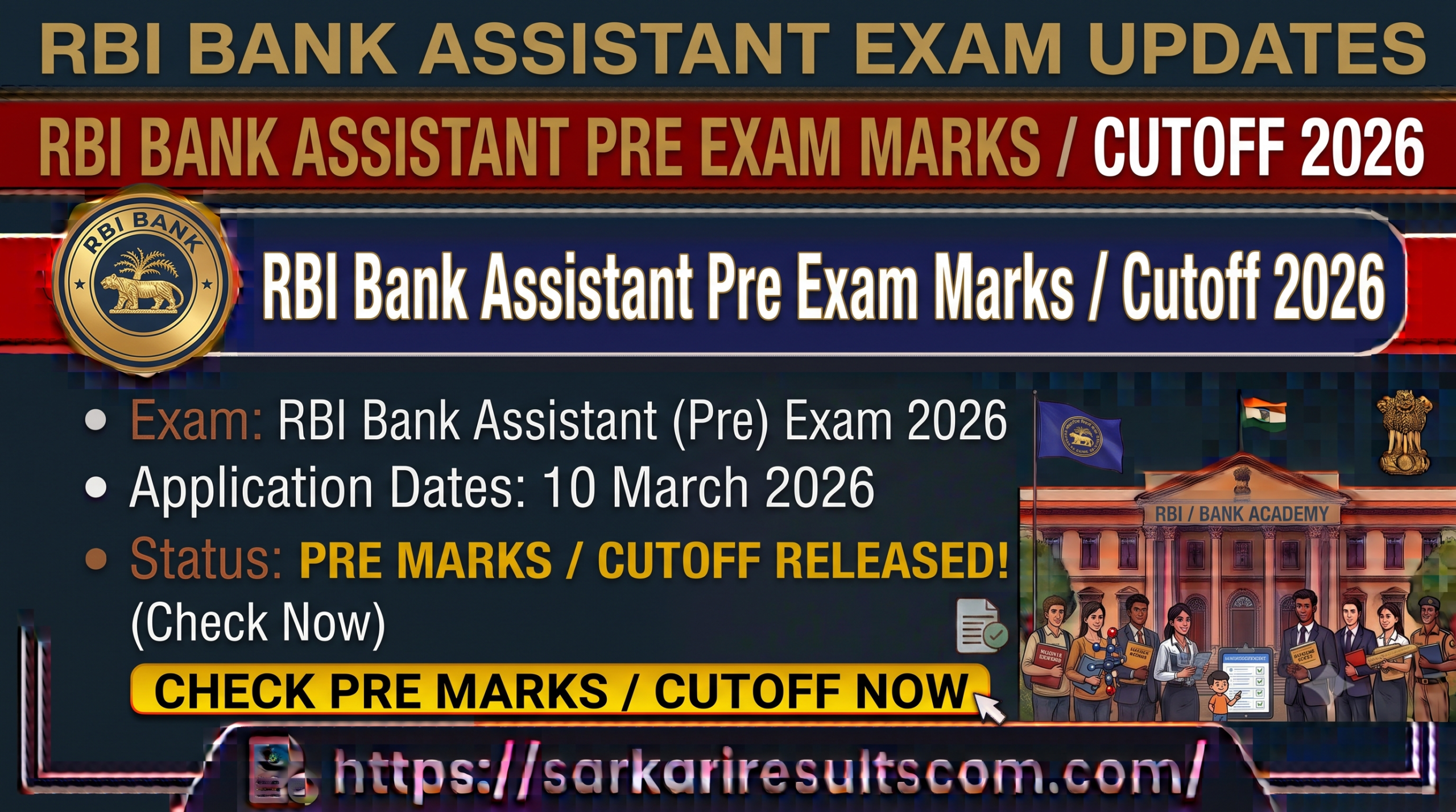 RBI Bank Assistant Pre Exam Marks Cutoff 2026