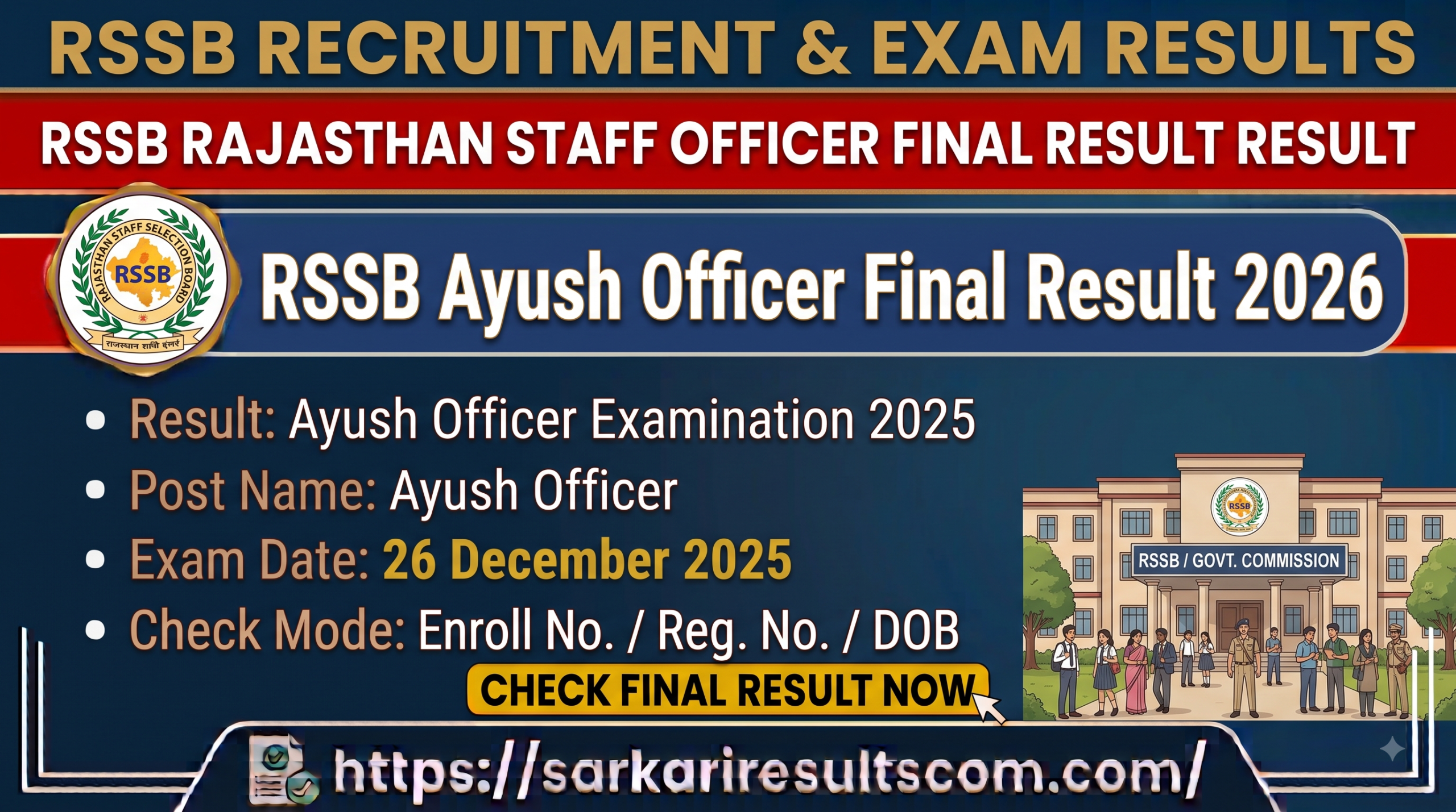 RSSB Ayush Officer Final Result 2026