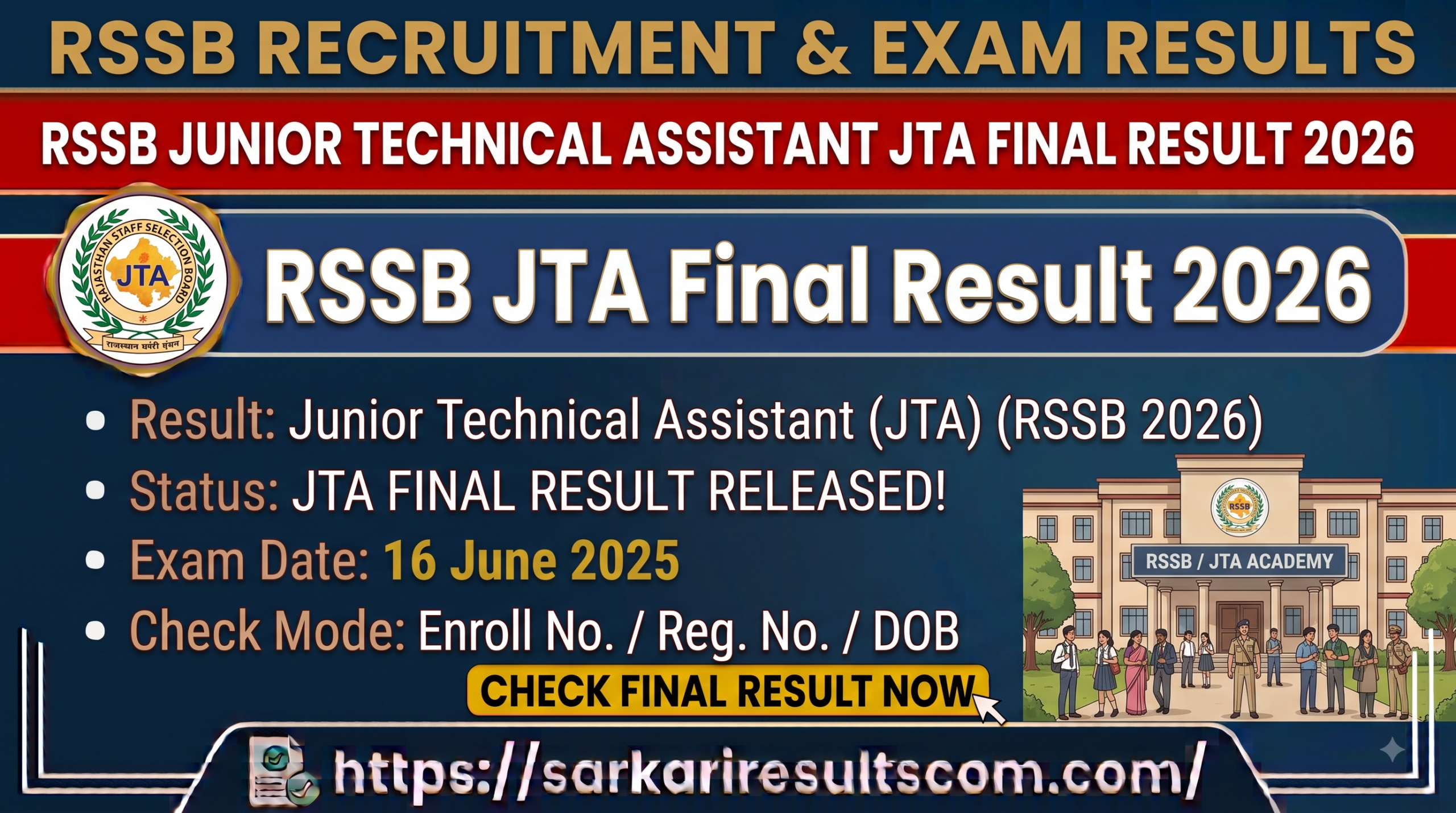 RSSB Junior Technical Assistant JTA Final Result 2026
