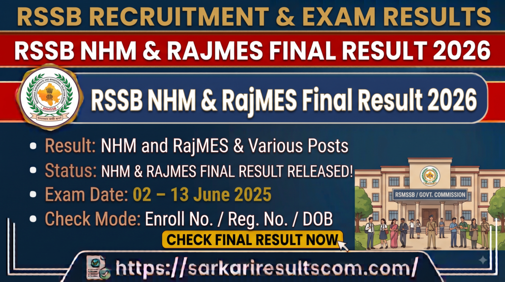 RSSB NHM And RajMES Final Result 2026