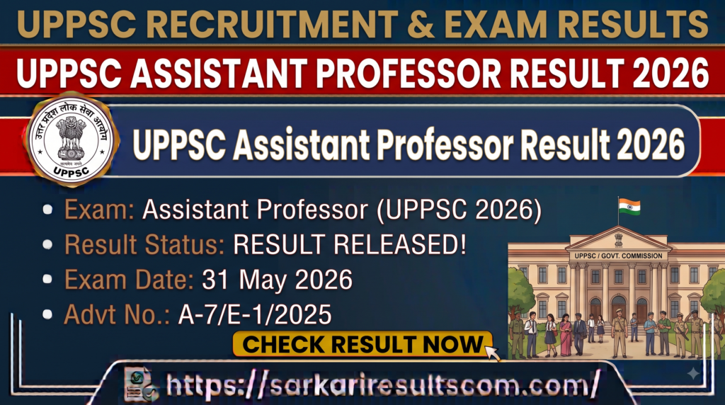 UPPSC Assistant Professor Result 2026