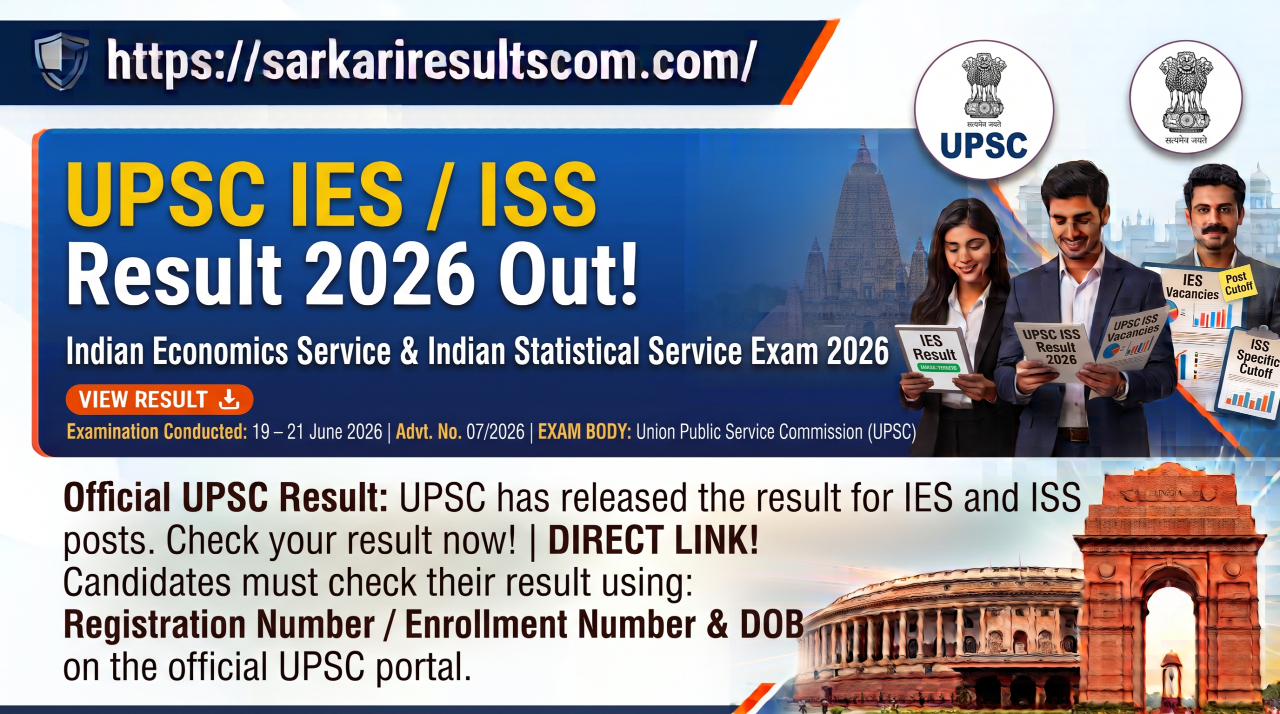 UPSC IES ISS Result 2026