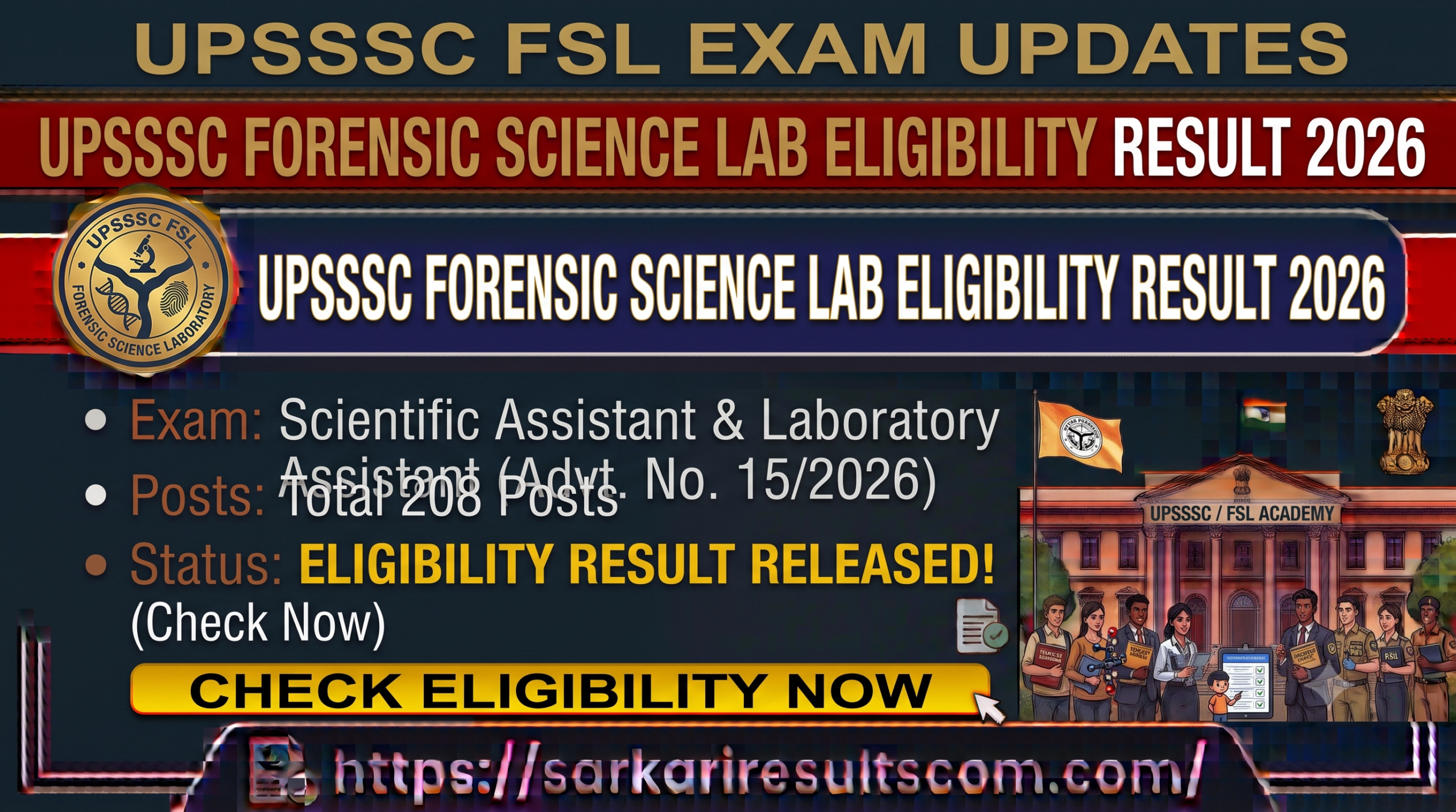 UPSSSC Forensic Science Laboratory Eligibility Result 2026