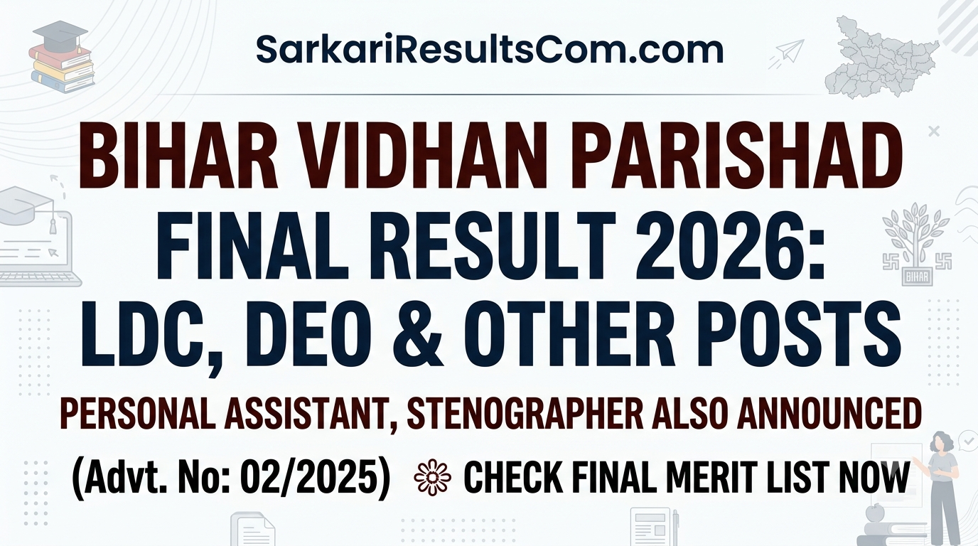 Bihar Vidhan Parishad LDC -DEO Final Result 2026