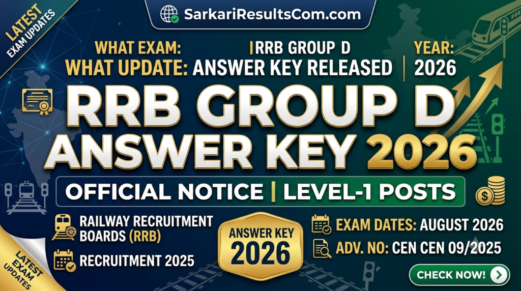 Railway RRB Group D Answer Key 2026